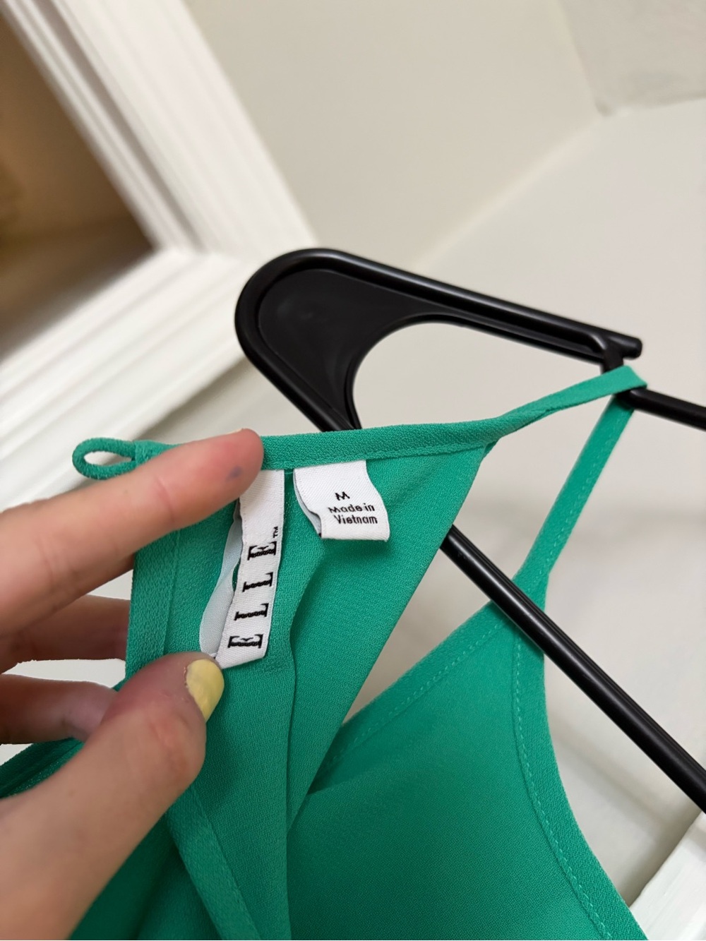 Elle Emerald Green Ruffled Strap Tank - Picture 3 of 3
